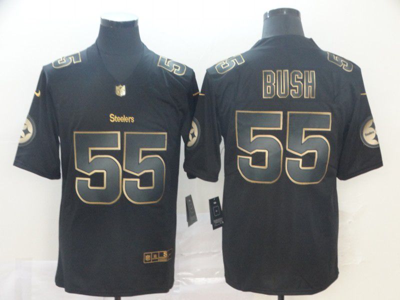 Men Pittsburgh Steelers #55 Bush Nike Vapor Limited Black Golden NFL Jerseys->arizona cardinals->NFL Jersey